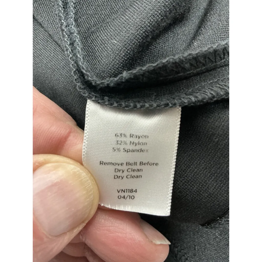 Womans Excellent Cond. Talbots Petite Sleeveless Business Dress 8P Black Belted - Image 4