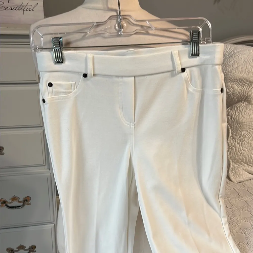 Stylish Off White Pants Pull On Comfy - Image 3