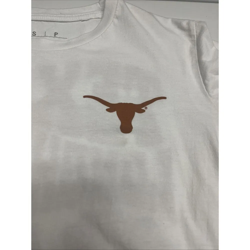 Pressbox Women White Cotton Texas Longhorns High Low Short Sleeve T-shirt- Small - Image 8