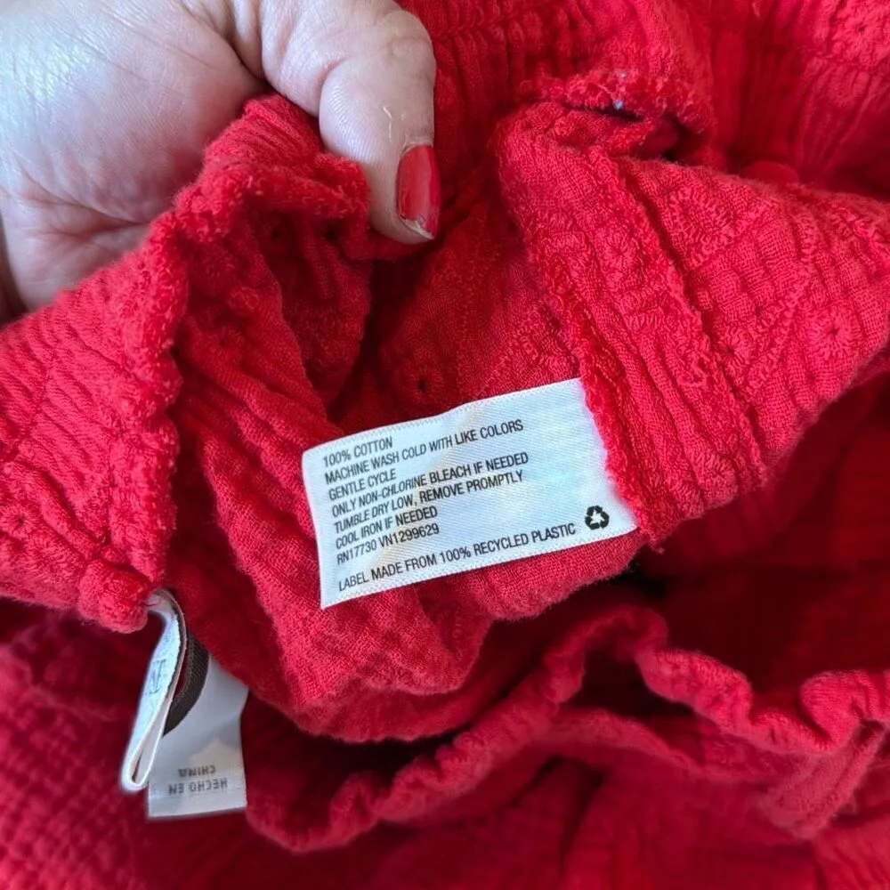 Knox Rose red eyelet gauze the waist shorts size M - Image 8