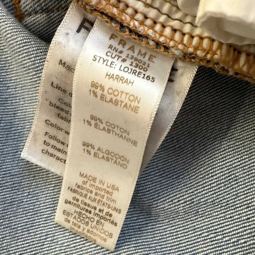 FRAME Denim Le Original Harrah Distressed Straight Leg High Waist Cropped Jean - Image 7