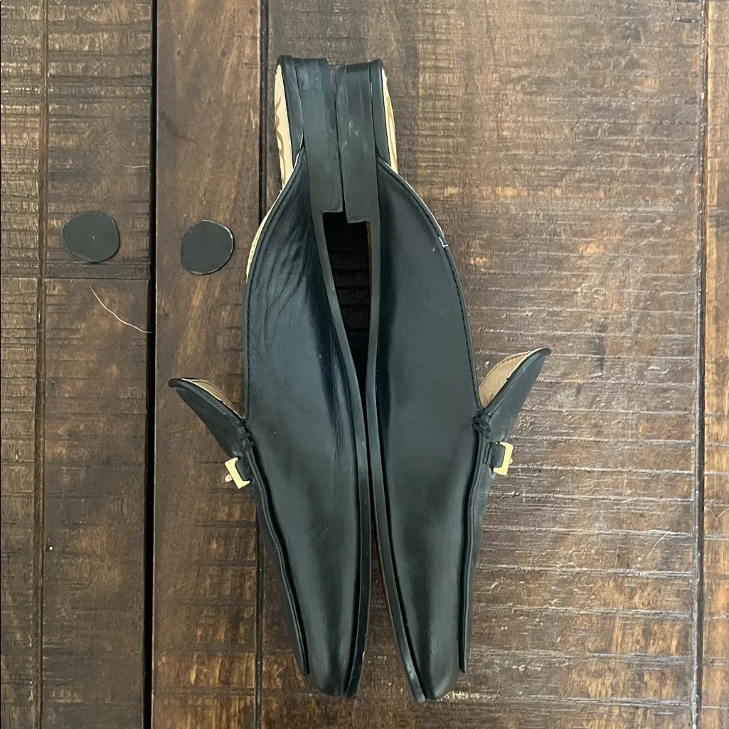 Sam‎ Edelman Linnie Bit Saddle 100% Black Leather Mule Flat Size 7.5 - Image 7