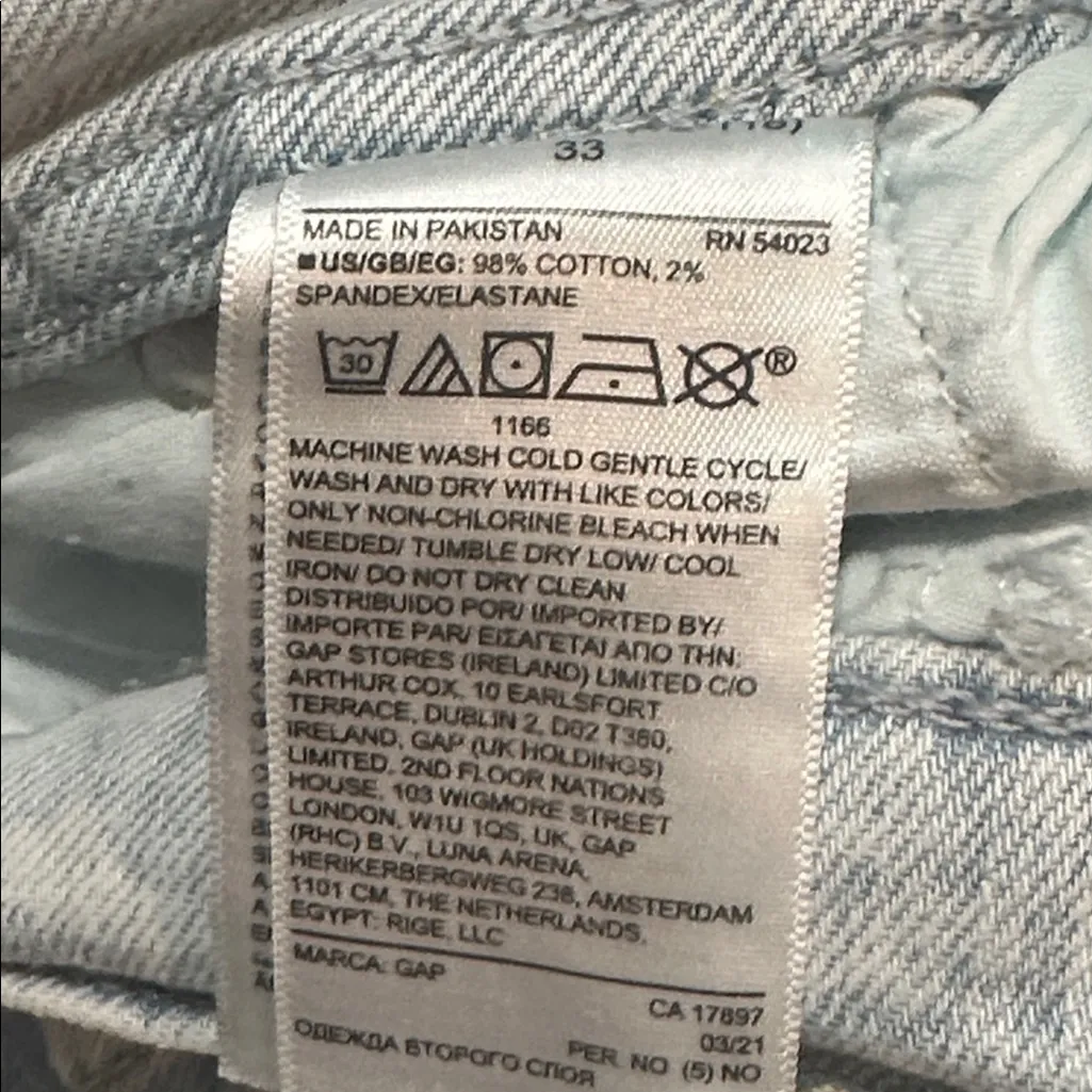 Gap High Rise Button-Fly Vintage Slim Jeans distressed Size 16 / 33 - Image 8