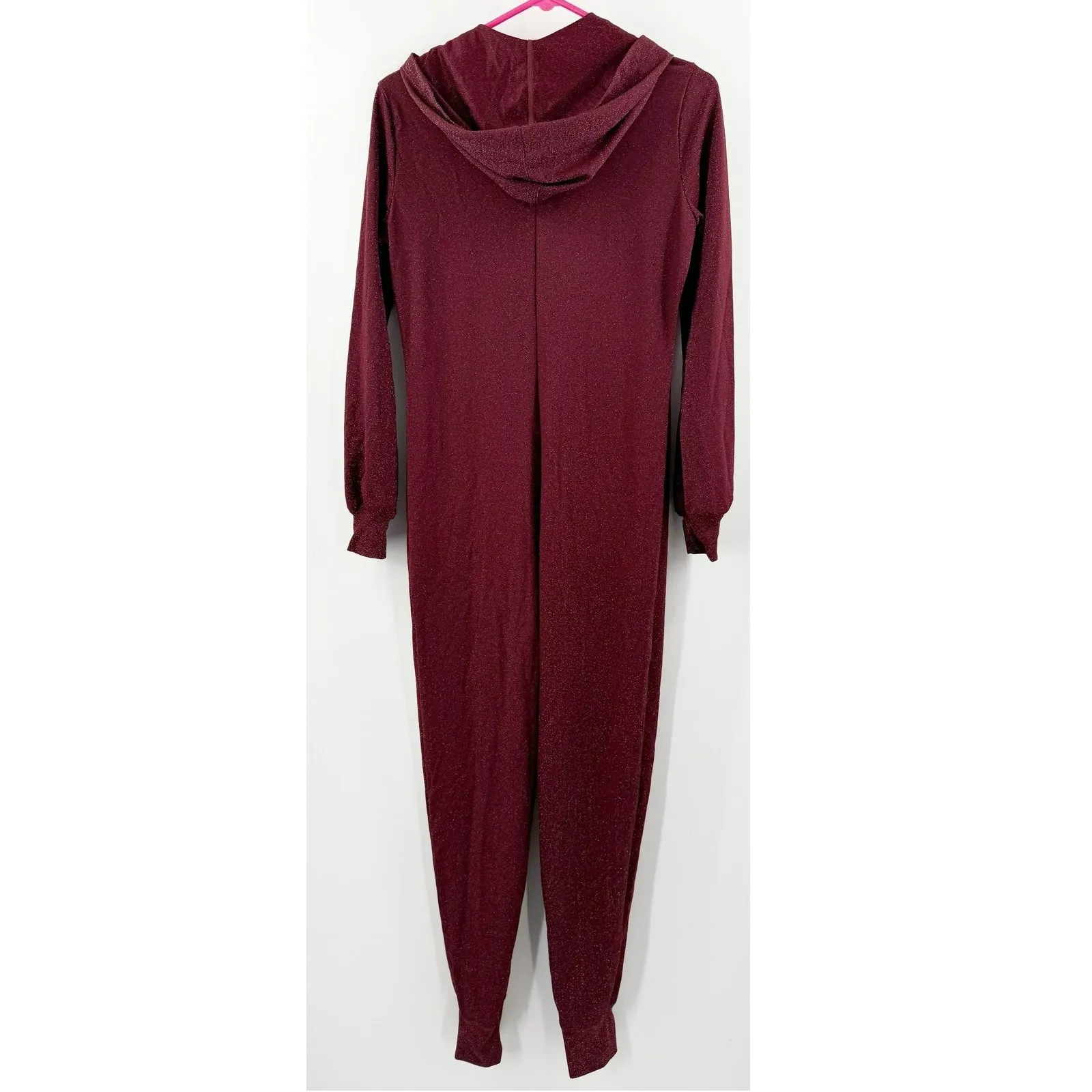 Savage X Fenty Jumpsuit SZ Small Sleep & Shine Hooded Sparkle Loungewear Onesie Purple - Image 7