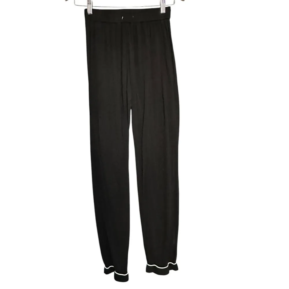 Ekouaer Women’s Size XS Black with White Piping Two Piece PJ Pajama Set - Image 5