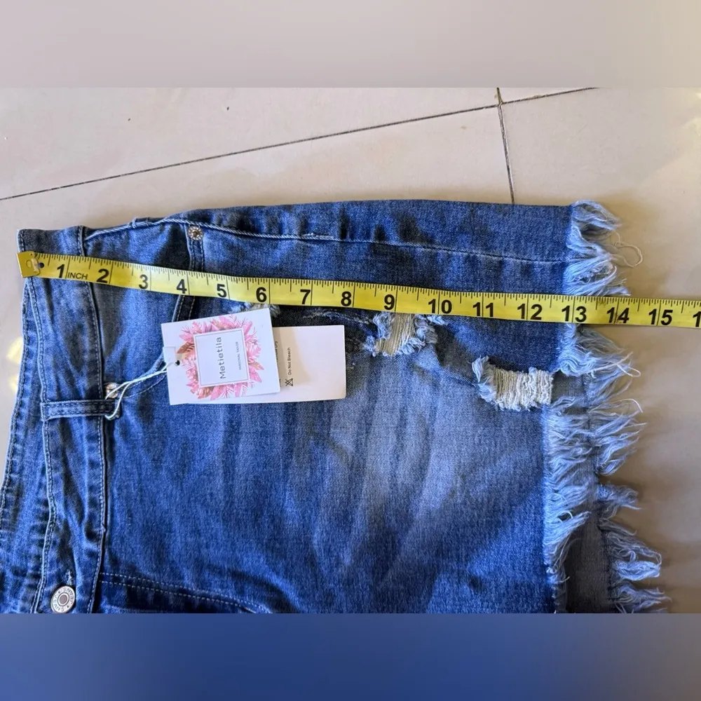 jean shorts metietila destress jeans short personal tailor xxl size summer Blue - Image 14