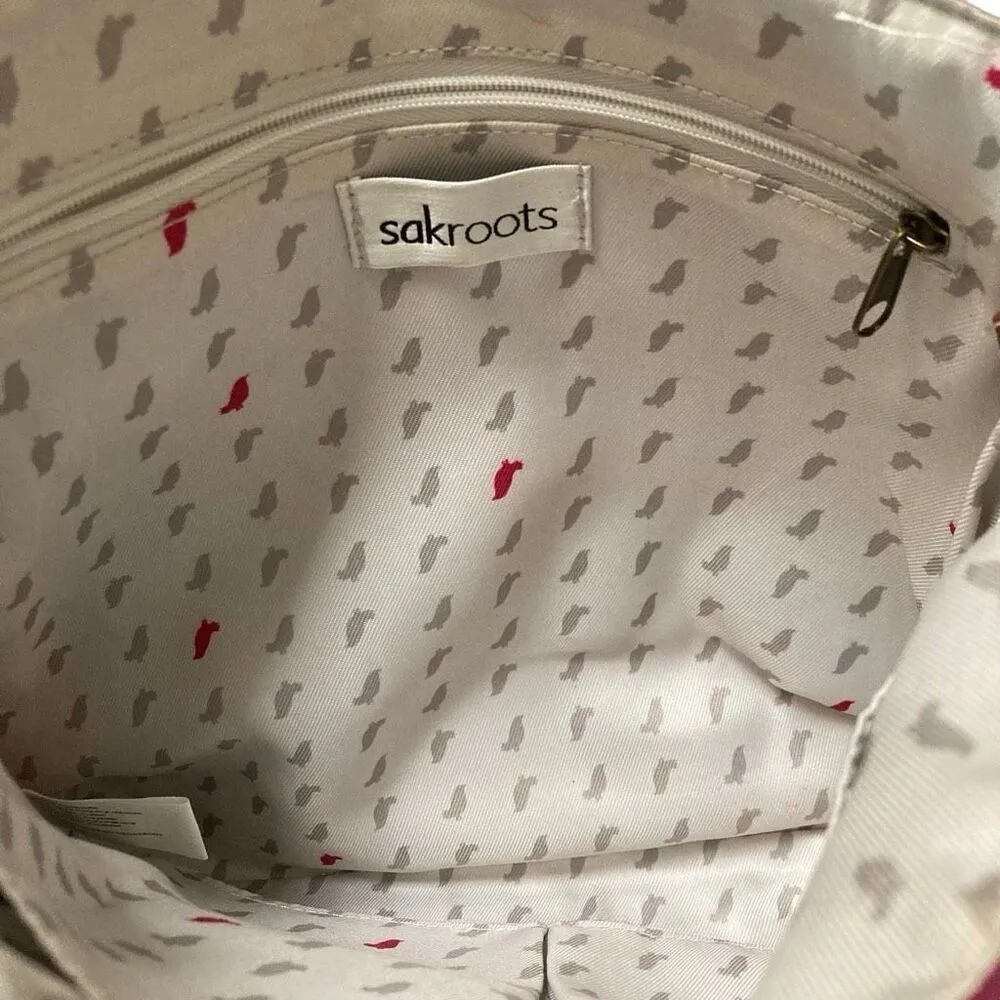 Sakroots multicolored burgundy basic crossbody bag elephant print with keychain - Image 9