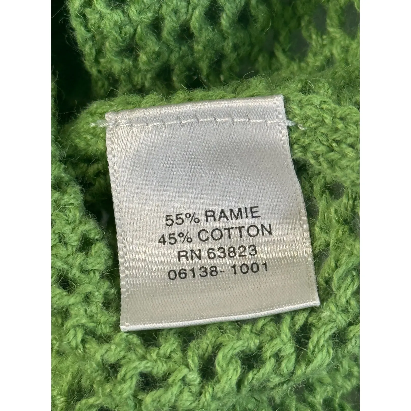 Christopher & Banks Tie Front Cardigan Knit Open Weave Green Womens M crochet - Image 5