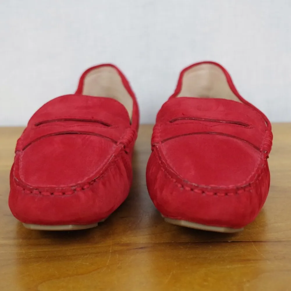 Louise et Cie Antiguah Red Suede Penny Loafer Driving Moc Style Flat 10 - Image 10