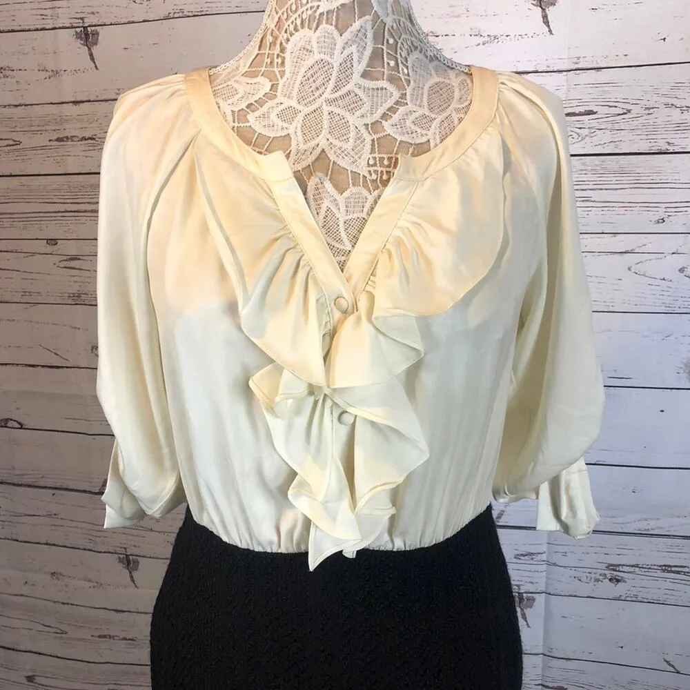 NWT Loft dress, ruffled blouse and skirt attached black & white size 6 - Image 3