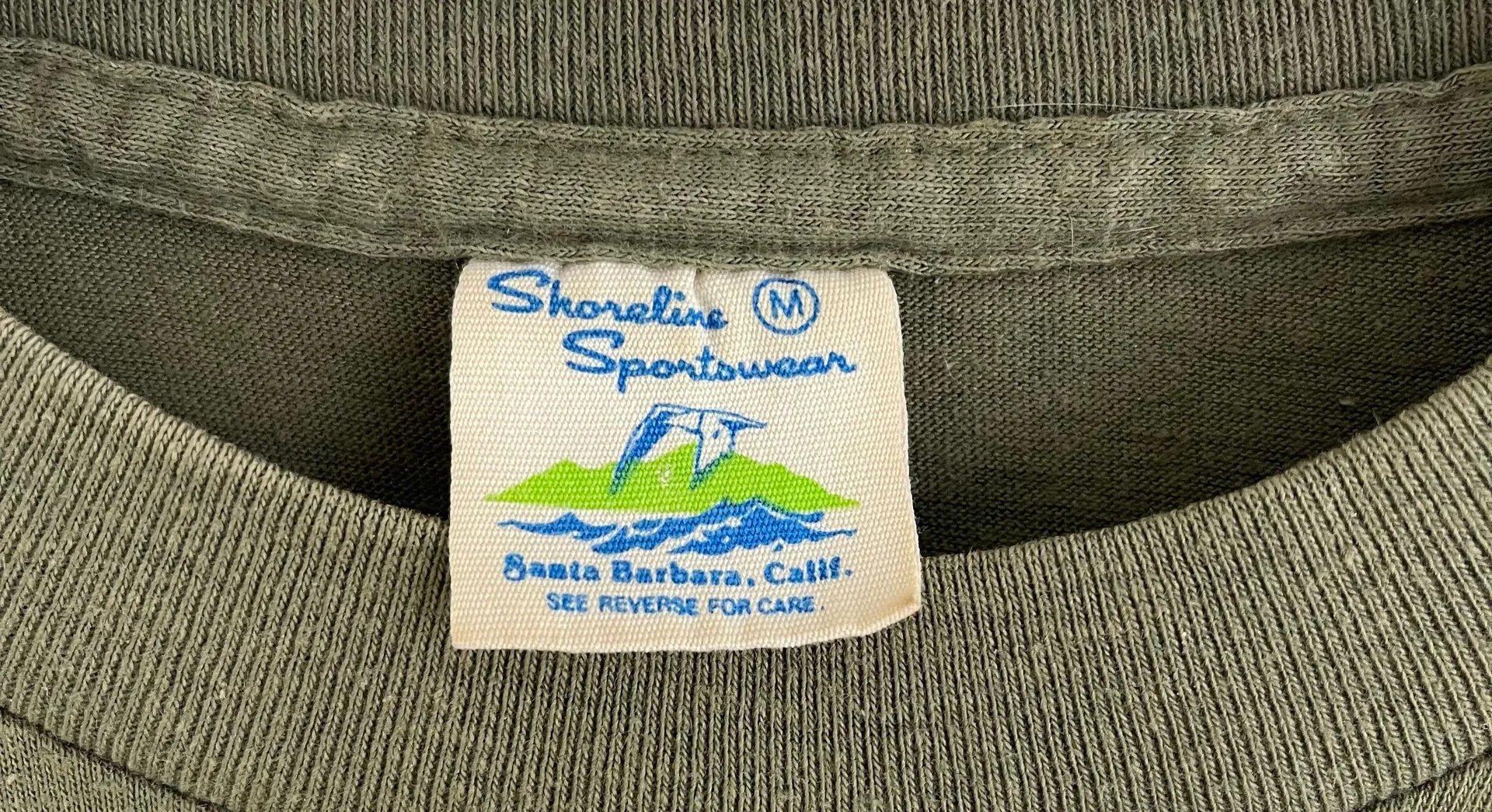 Vintage 90s Olive Green Camp UCSB Casual Single Stitch Short Sleeve Graphic Tee Size M - Image 7