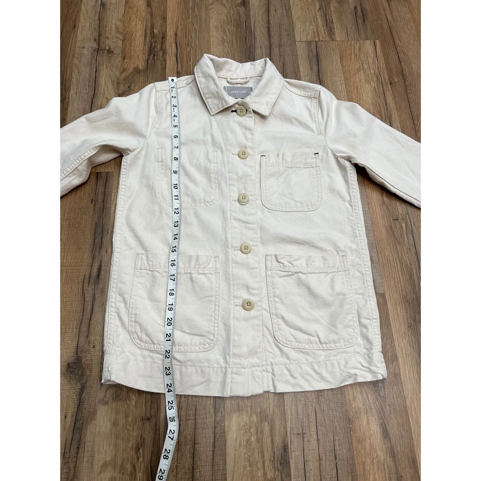 Everlane 100% Cotton Canvas Jacket XXS - Cream‎ - Image 4