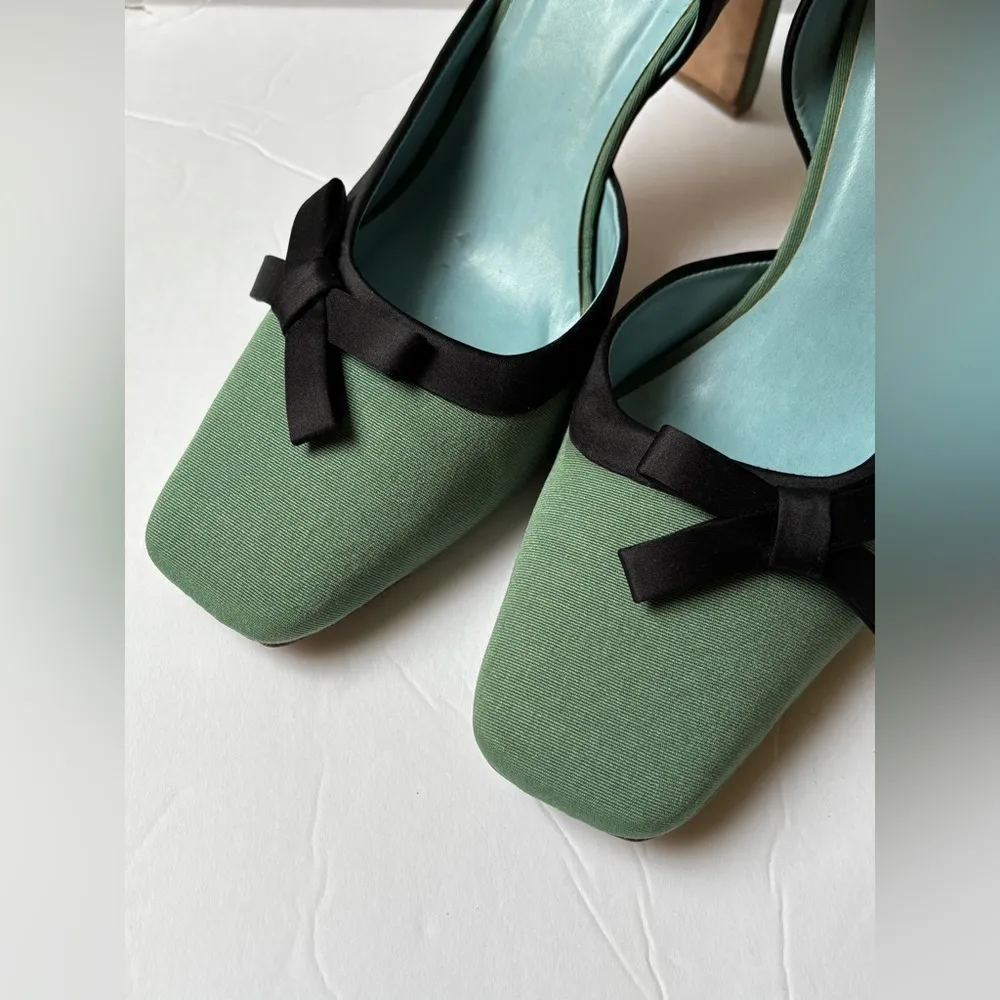 Frances Valentine shoes Sinclair D'Orsay Pump heels in green sz 9B - Image 4