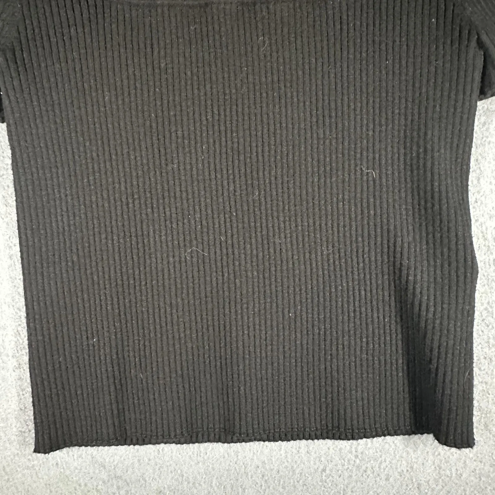 Madewell Shirt Womens Small Black Ribbed Square Neck Short Sleeve Stretch Top - Image 6