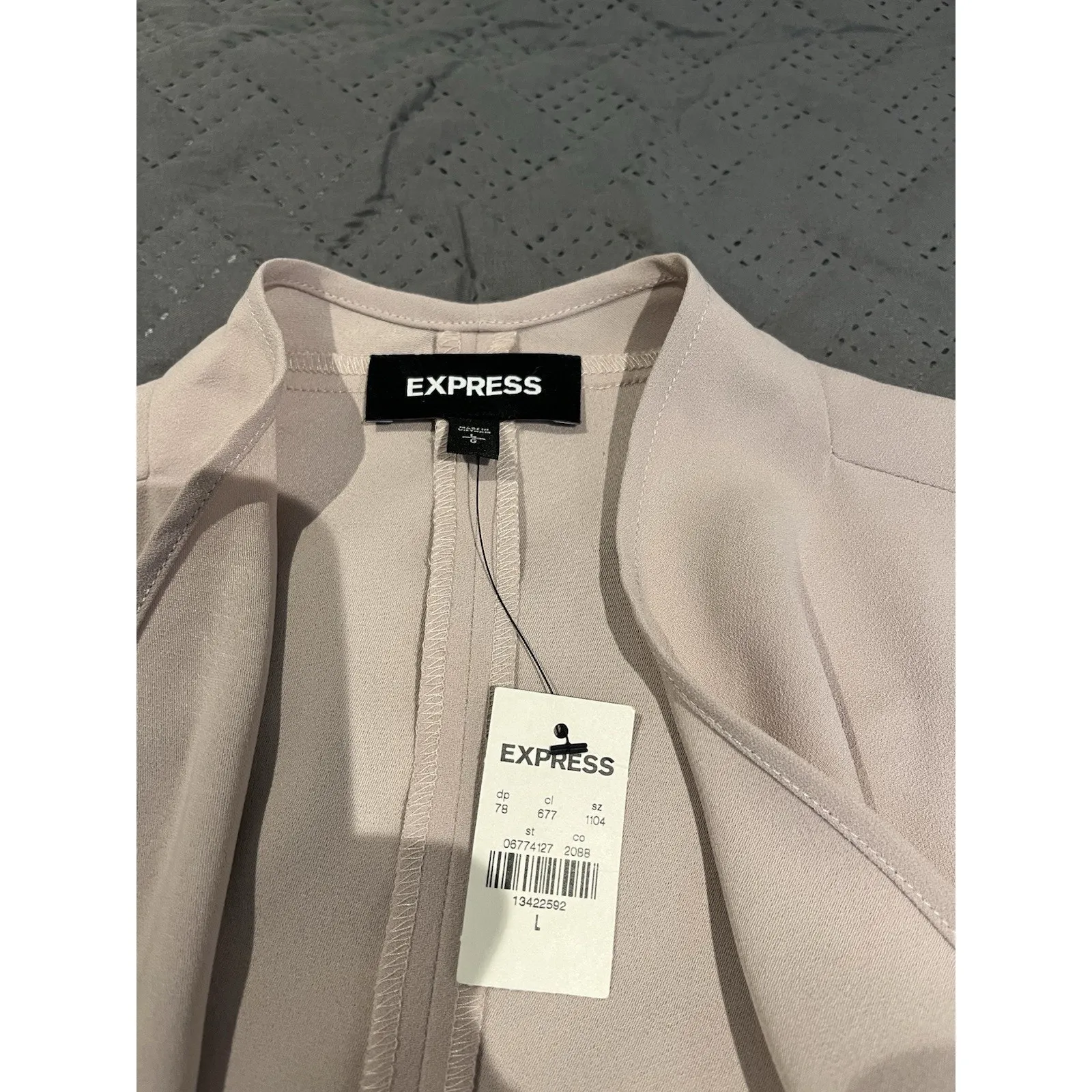 Express Women's L long sleeve pink open front blazer NWT - Image 7