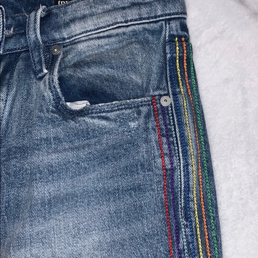 Blank nyc rainbow embroidered jeans - Image 6