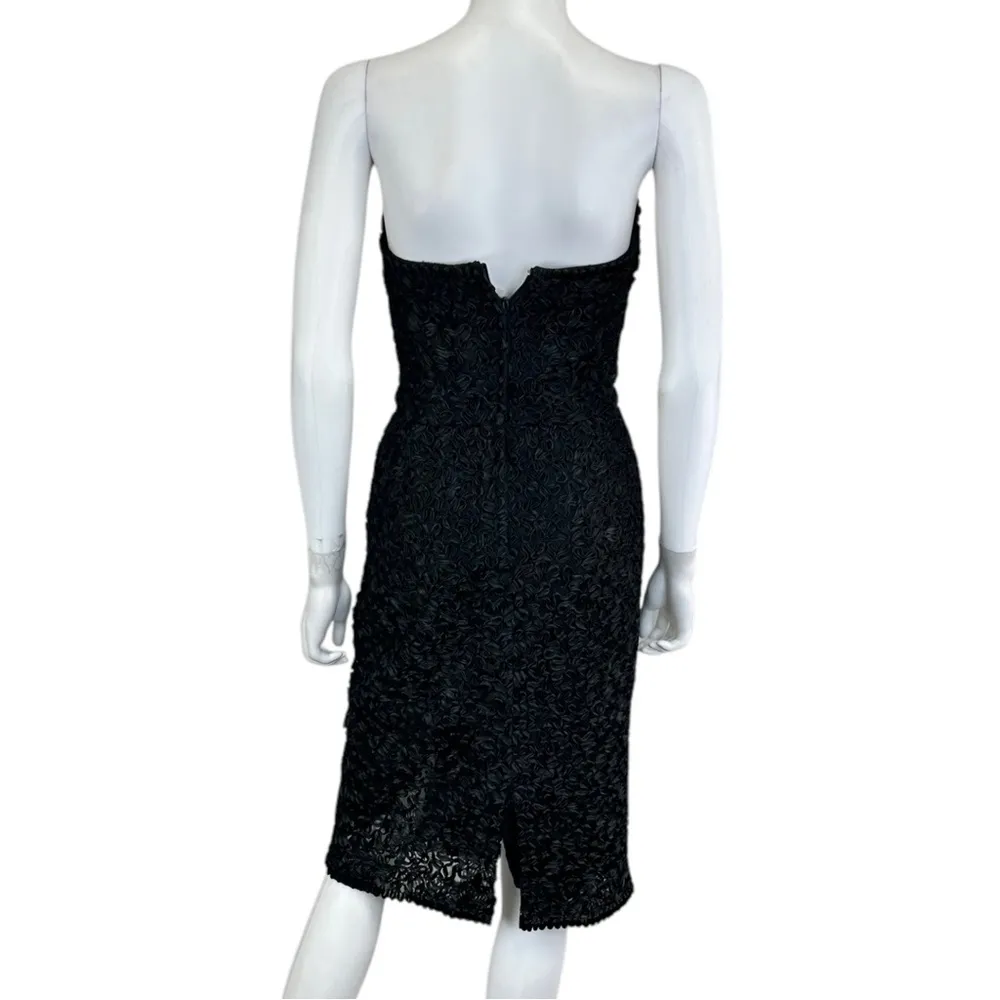 VICTOR COSA for Sak’s Fifth Avenue Black Strapless Cocktail Dress Size 4 - Image 3