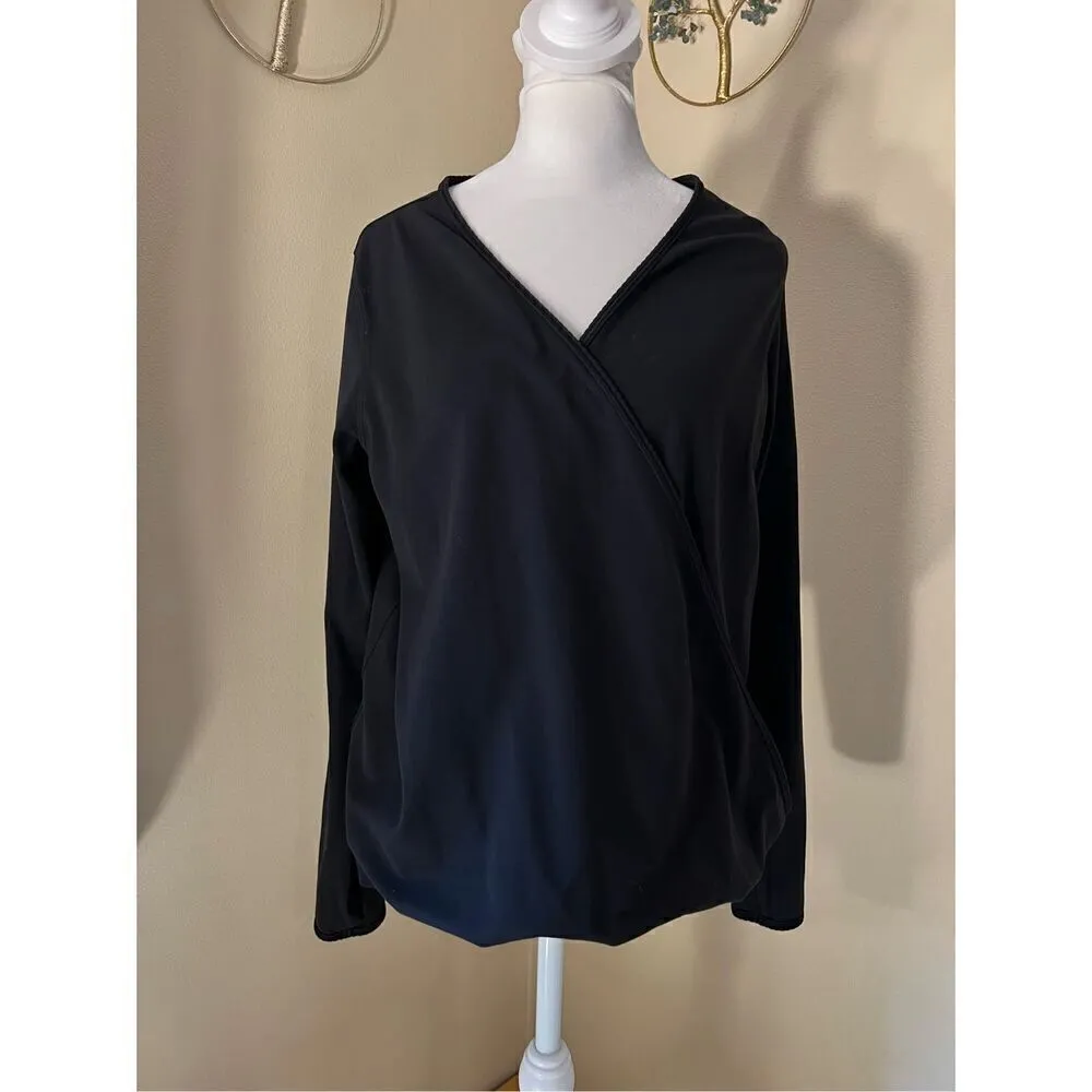 Lululemon Black Full Freedom Long Sleeve Wrap Top Size 8 - Image 2