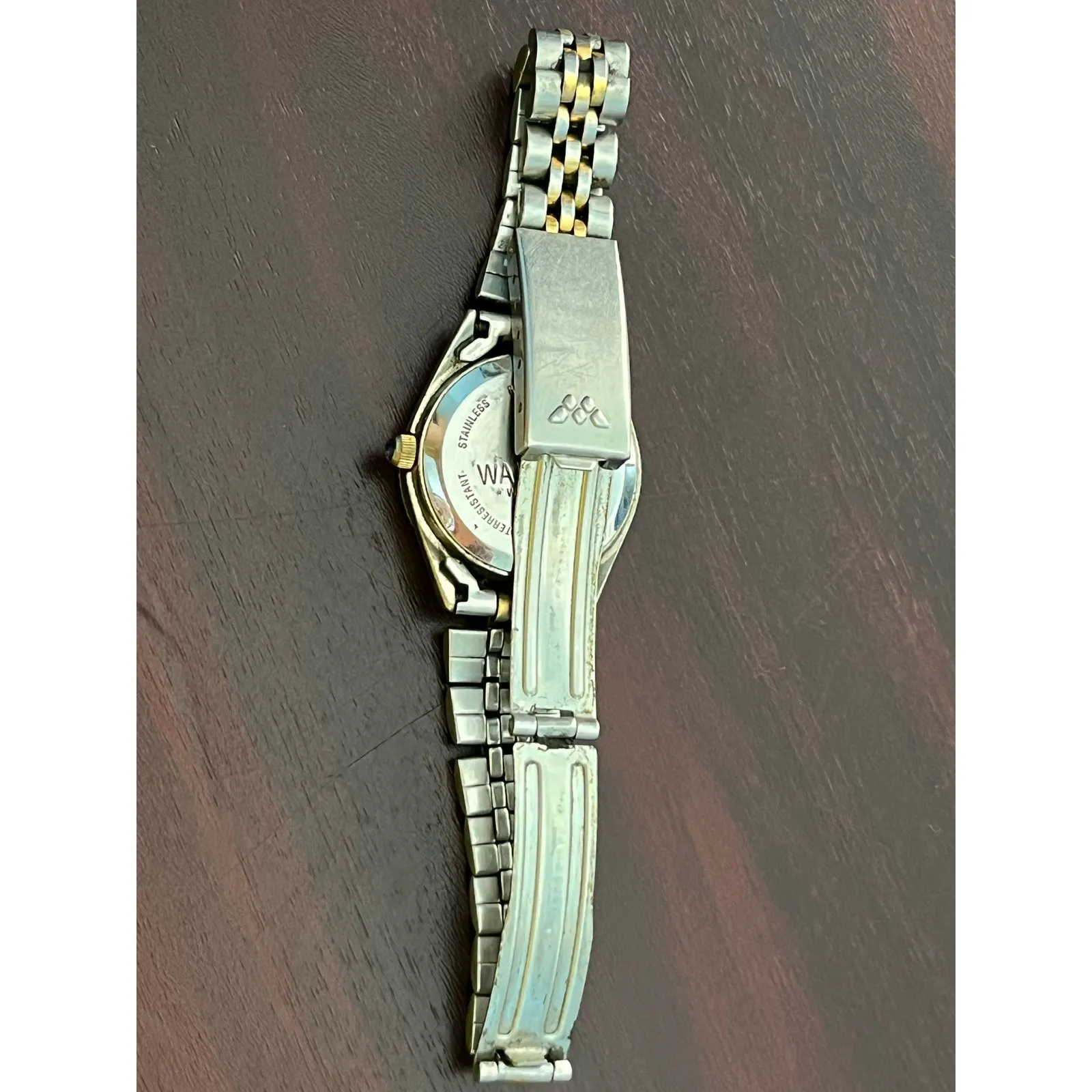 VTG Waltham Wristwatch Two Tone Preppy Untested Silver - Image 4