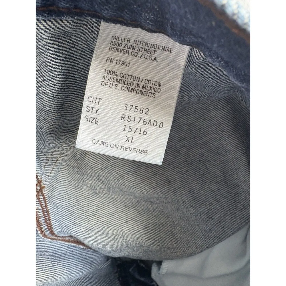 Vintage Rockies Jeans Women's 30x34 Blue Bareback Slim Long Rise 15/16 XL Size undefined - Image 10