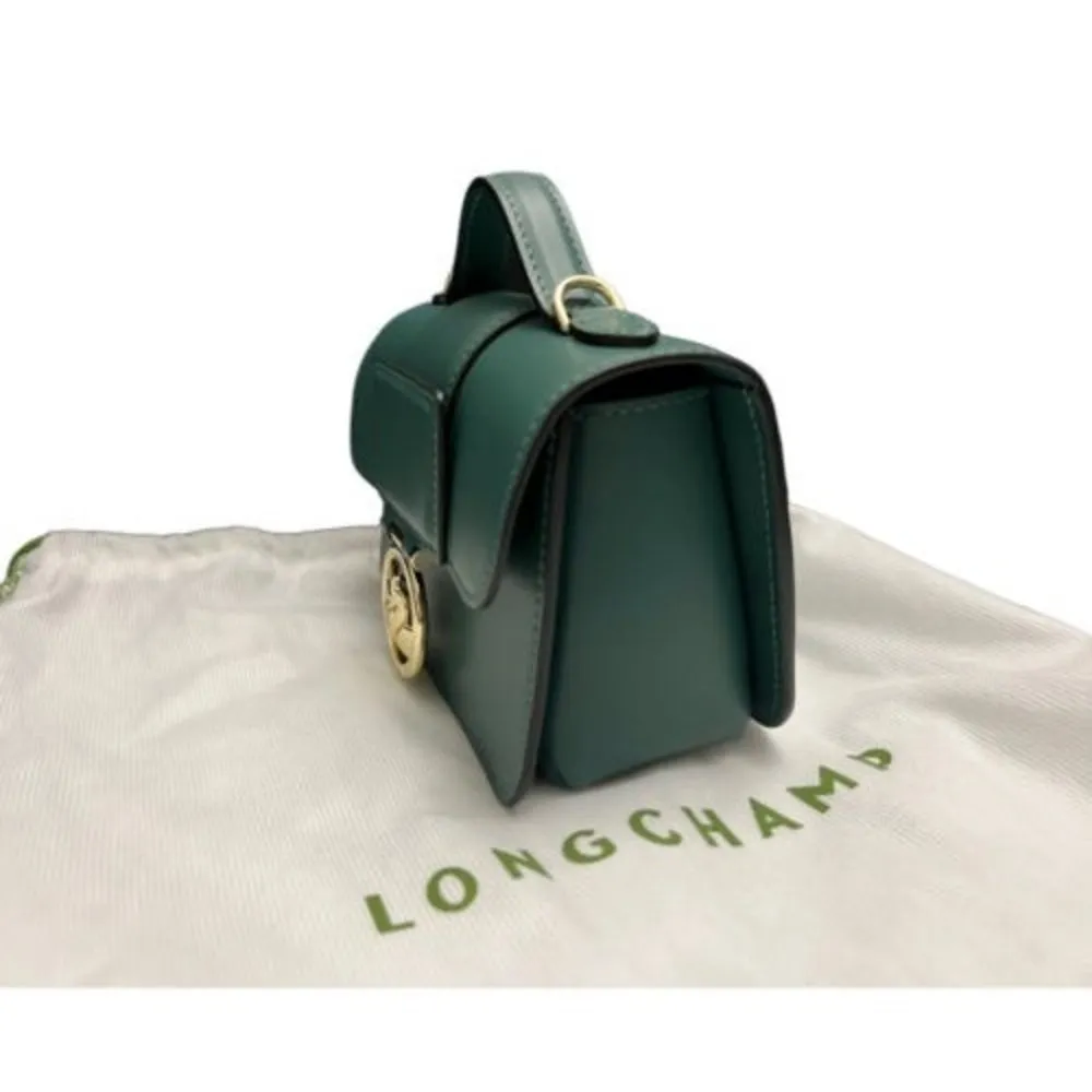 Longchamp Small Box Trot Crossbody Green Boxtrot Leather Handbag New $595 - Image 12