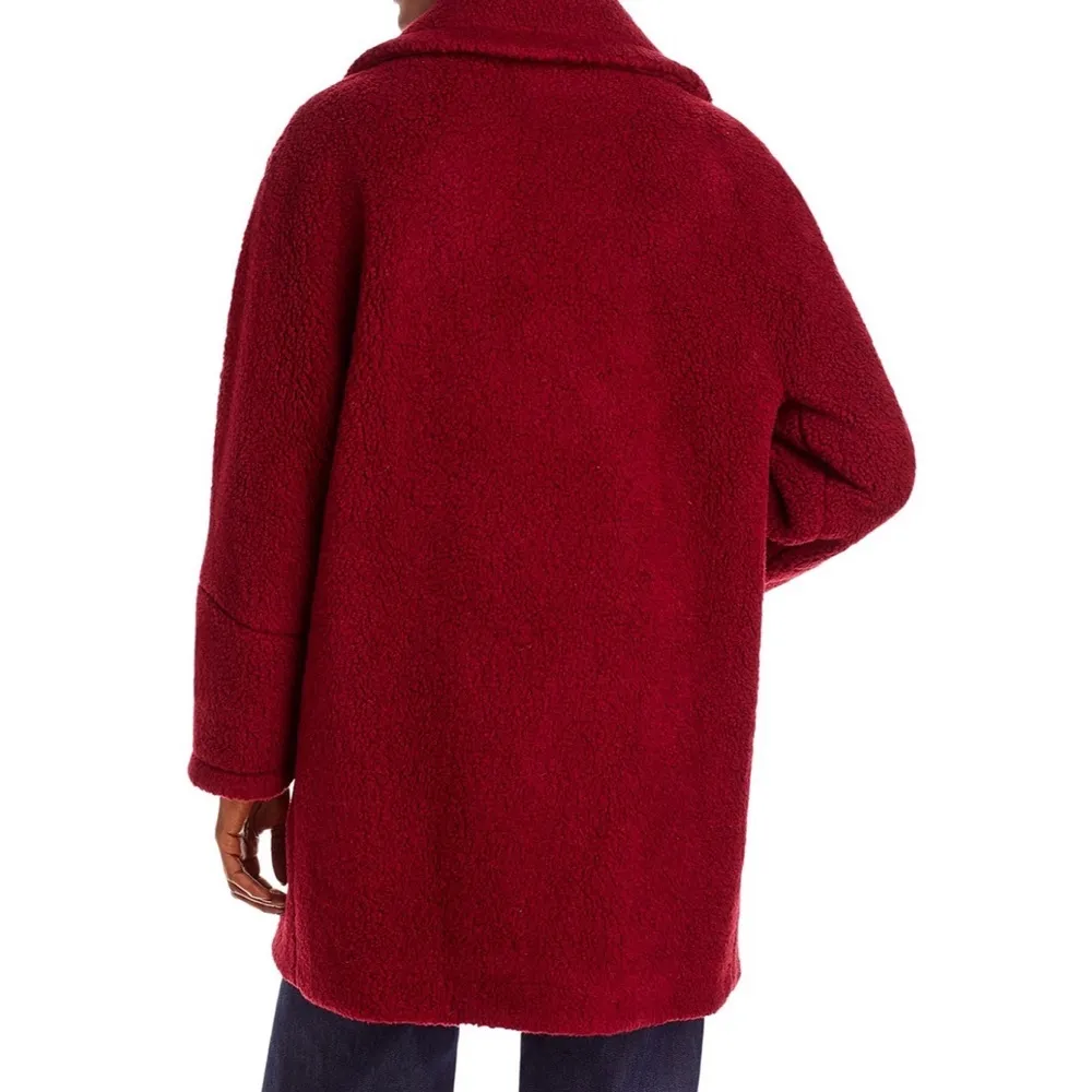ICONS Cinzia Rocca Wool Teddy Pea Coat in Red, Size 10 NWT $1,005 Made in Italy Red - Image 6