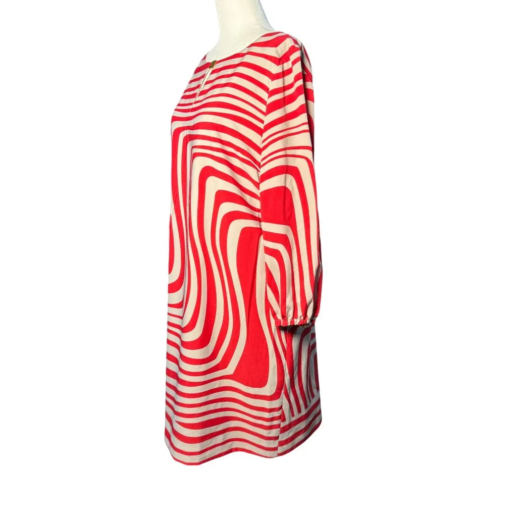 Tahari Arthur S. Levine Women’s Dress Size 10 Red White Geometric Print Career - Image 4