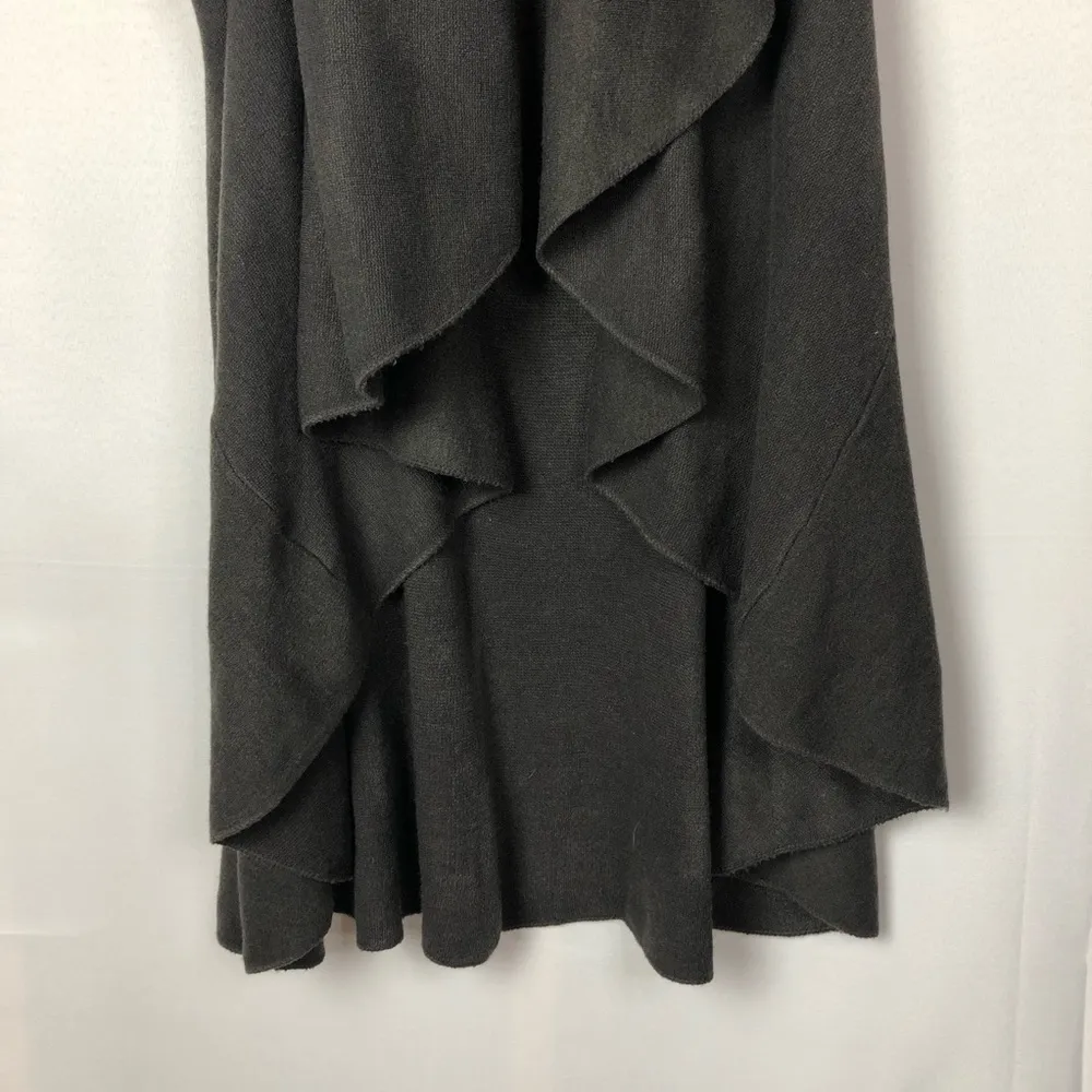 Boutique Open Front Dark Charcoal Gray Sleeveless Pullover Sweater Vest M - Image 6