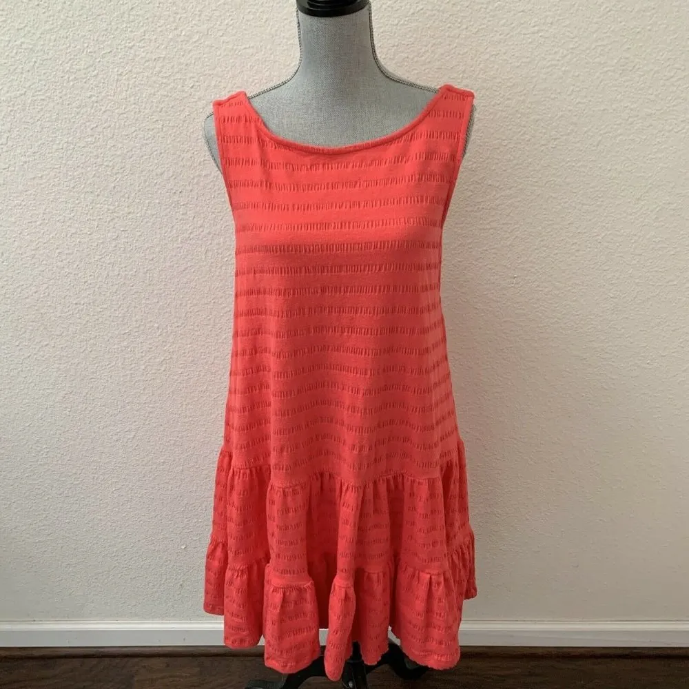Anthropologie Flounced Open-Back Mini Dress Large Coral New NWT RARE GORGEOUS - Image 9