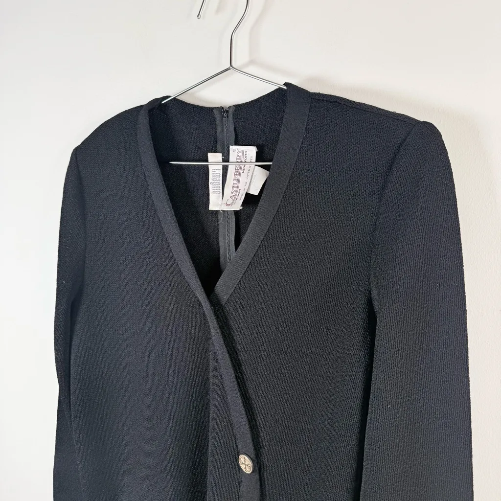 Vintage I. Magnin x Castleberry Black Knit Jacket Size L - Image 3