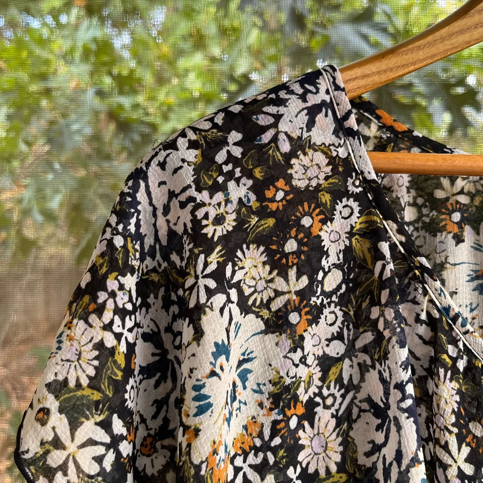 Free People Intimately Say It To Me Floral Print Bodysuit Black Combo Size XS - Image 8