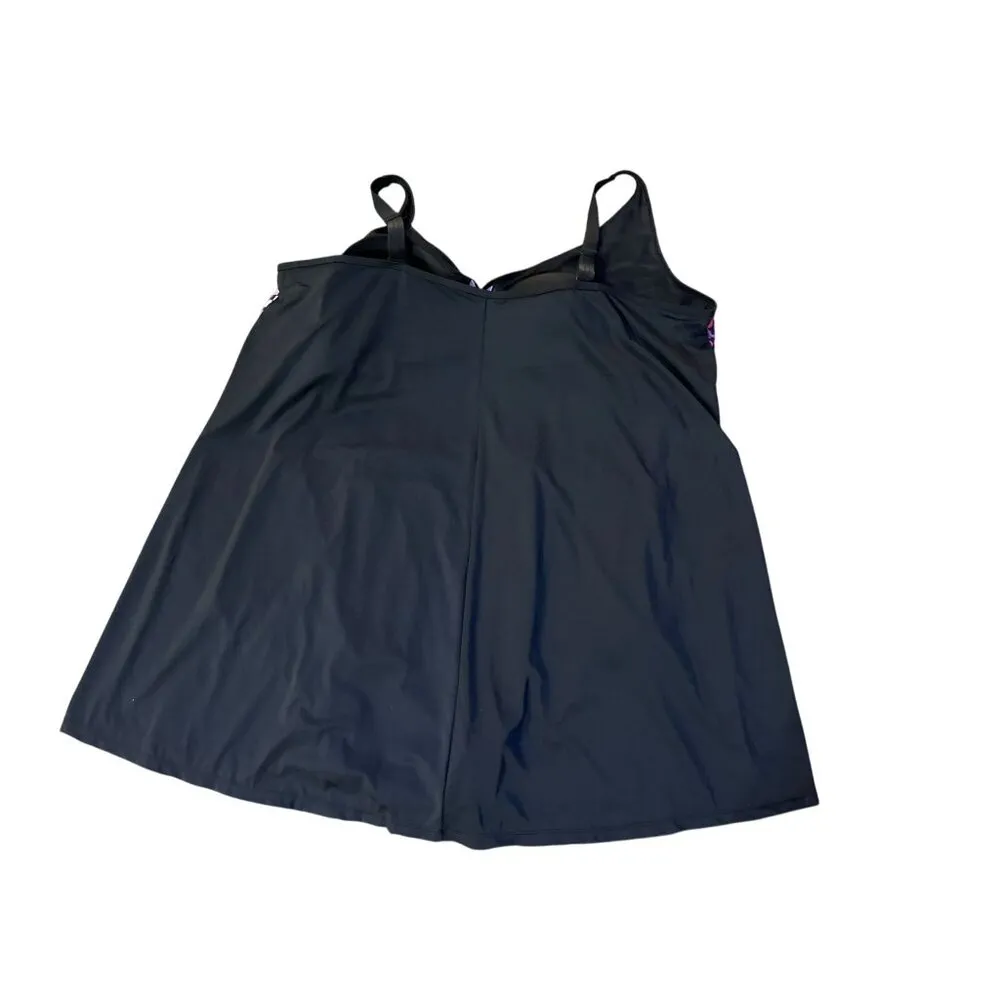 Swimsuits for All Swim Dress Womens 30 NEW Pink Purple Black - Image 12