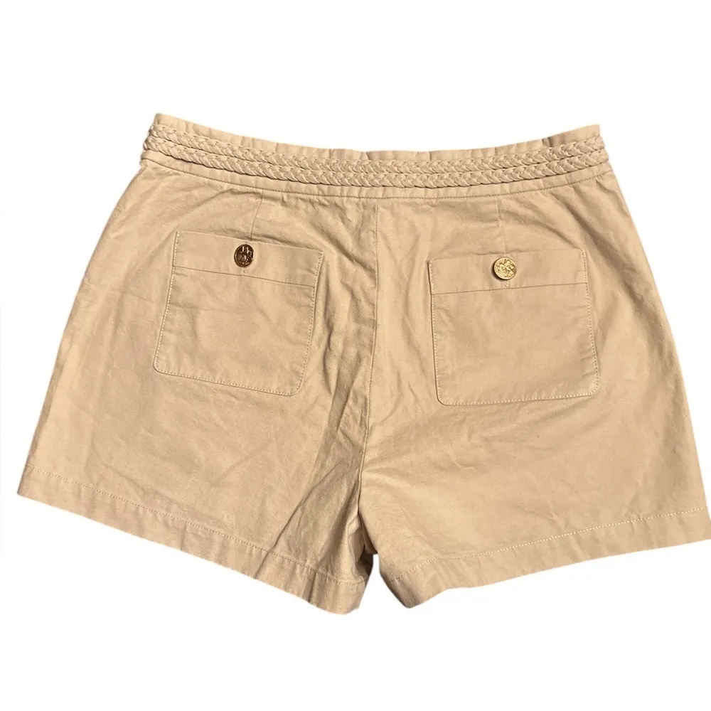 J Crew Women’s Cotton-blend mini short with braided trim in khaki Size 10 NWOT - Image 5