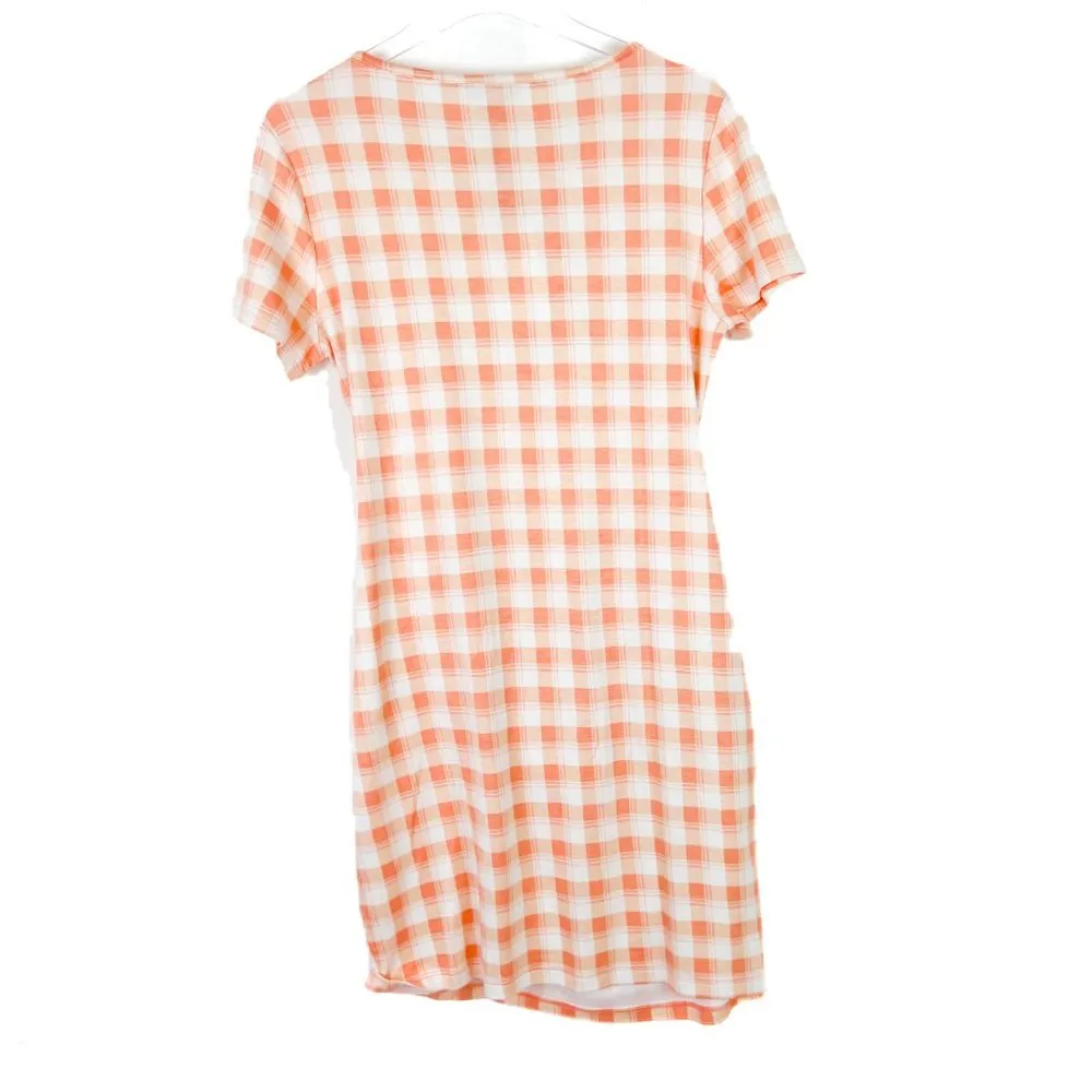 NWT Stitch Fix 41 Hawthorn Brigitte Knit Dress Peach Gingham Size Large L NEW - Image 10