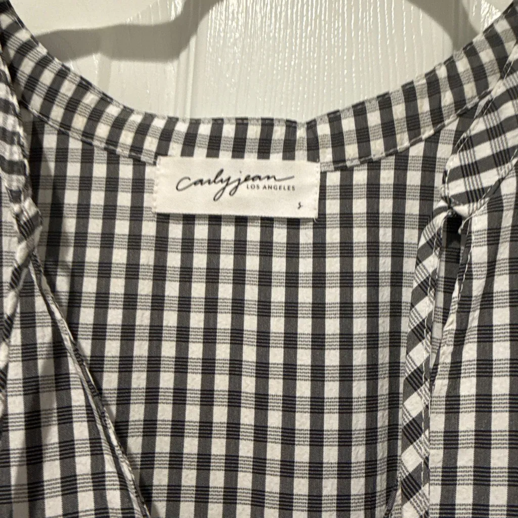 Carly Jean Los Angeles Black and White Checkered Long Sleeve Dress (Evelyn) - Image 2