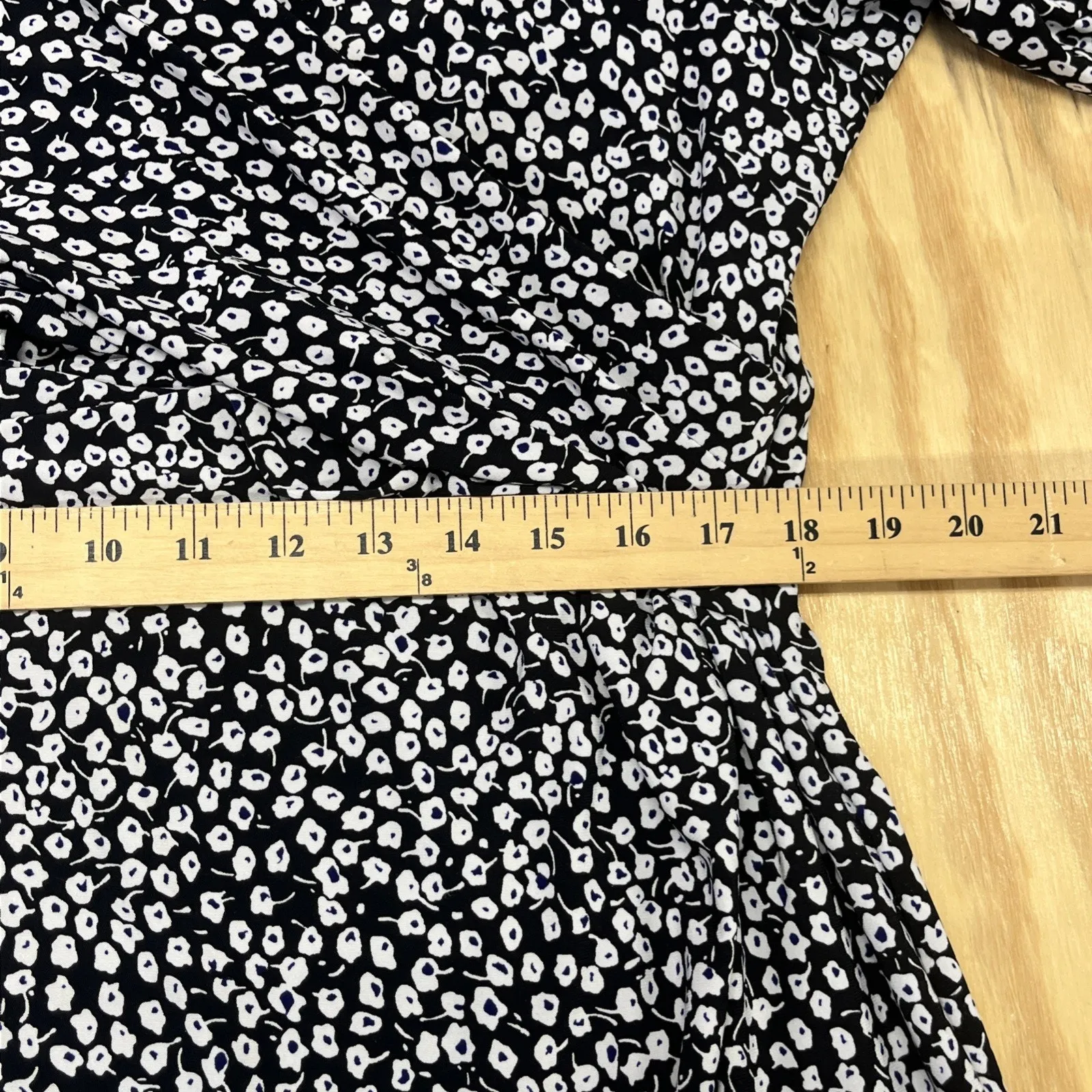 Lauren Ralph Lauren Stretch Floral Faux Wrap Dress Jersey Knit Womens 16W Preppy - Image 10