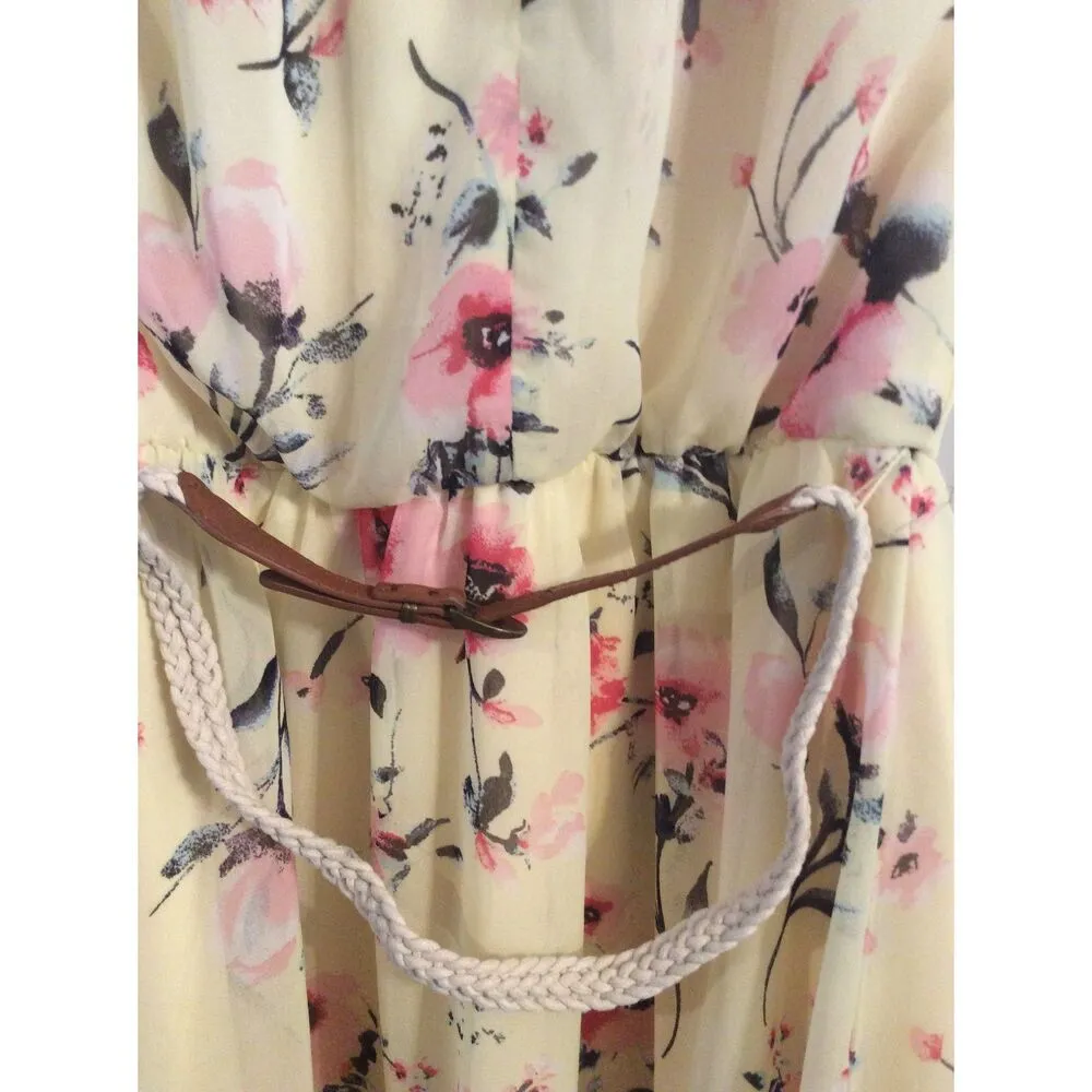 BCX Small Yellow Floral Romantic Girly Cottage Dress Sleeveless Lined  Summer - Image 6