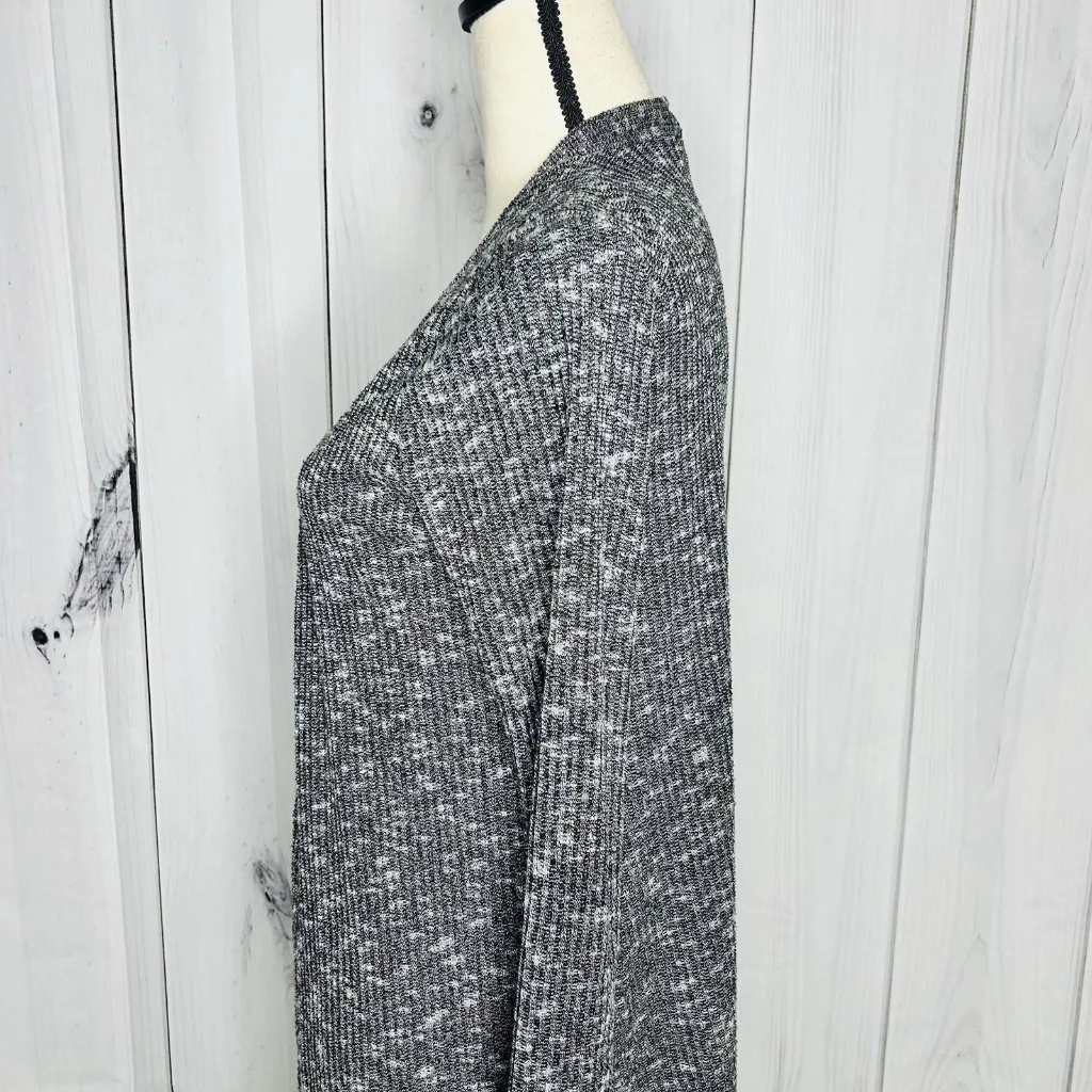 Sweet Pea Black Gray Ribbed Cardigan Size M Long Sleeve Lightweight Size M - Image 6