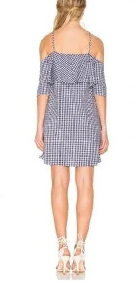 Amanda Uprichard Dress marise gingham ruffle mini Blue (medium) party date night - Image 2