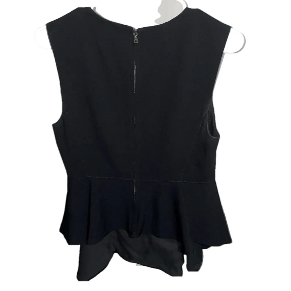 Theory Sleeveless Peplum Top Women's Medium Black - Image 7