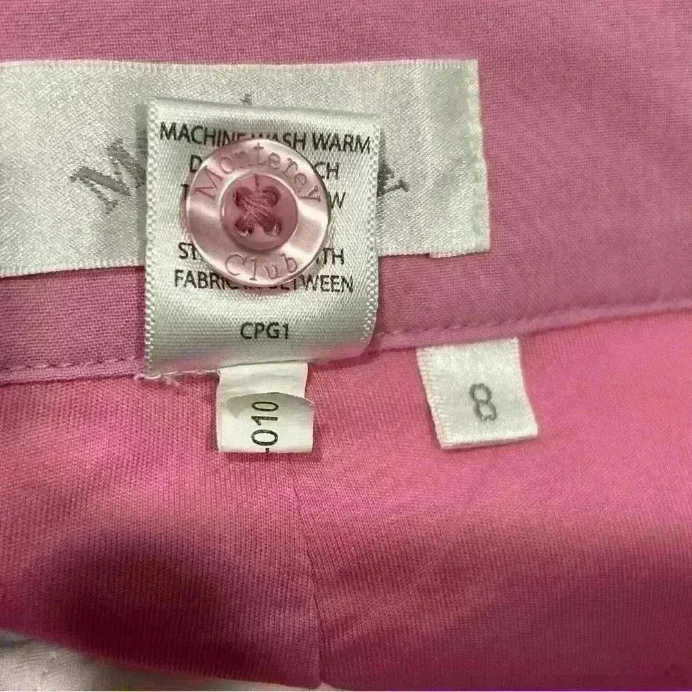 Monterey Club Women’s Golf Athletic Skort Pink Embroidered Flower Zip Size 8 - Image 5