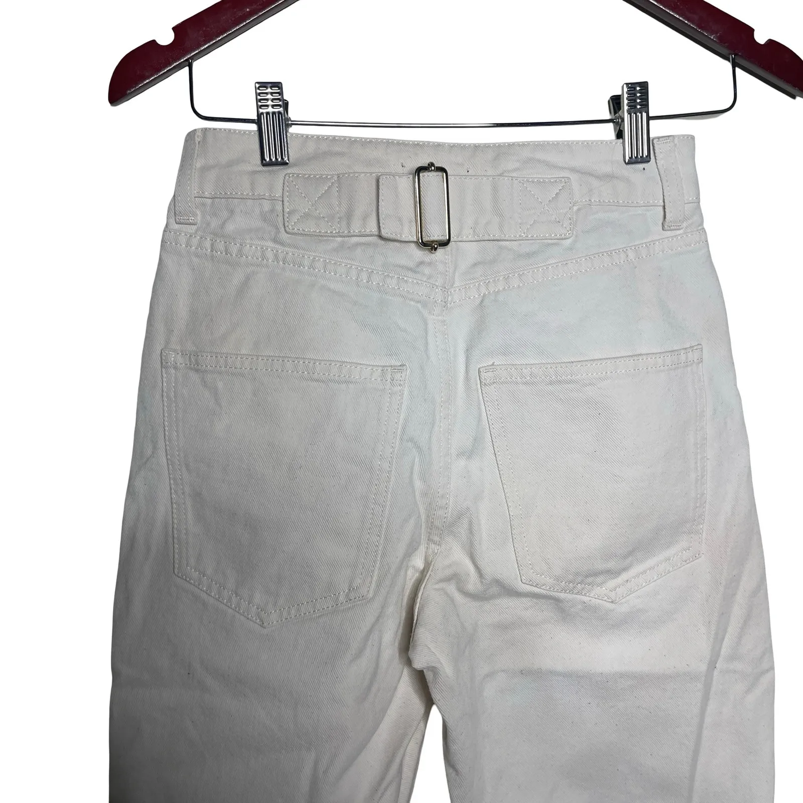 Me+Em off white cream straight leg high waist jeans sz 24 - Image 6