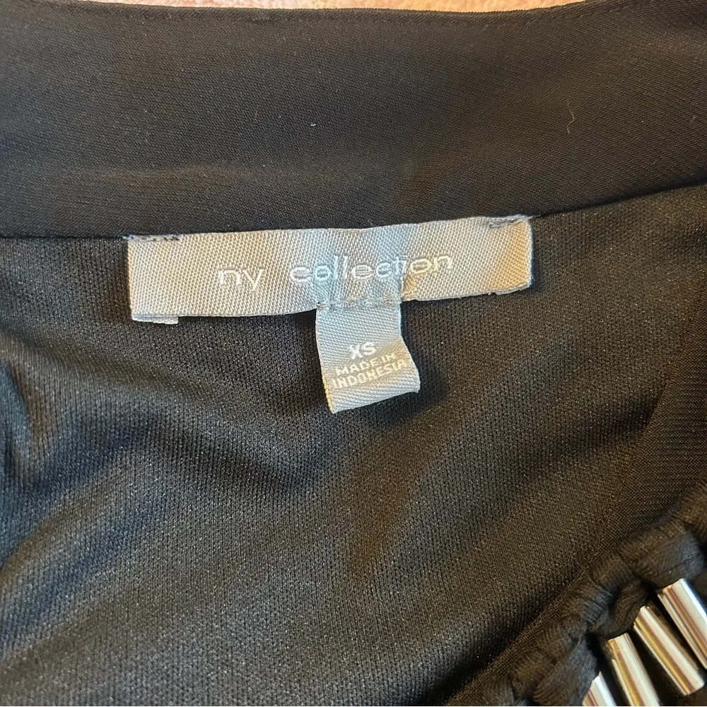 NY Collection black sleeveless maxi dress size XS beaded and fringed western - Image 6