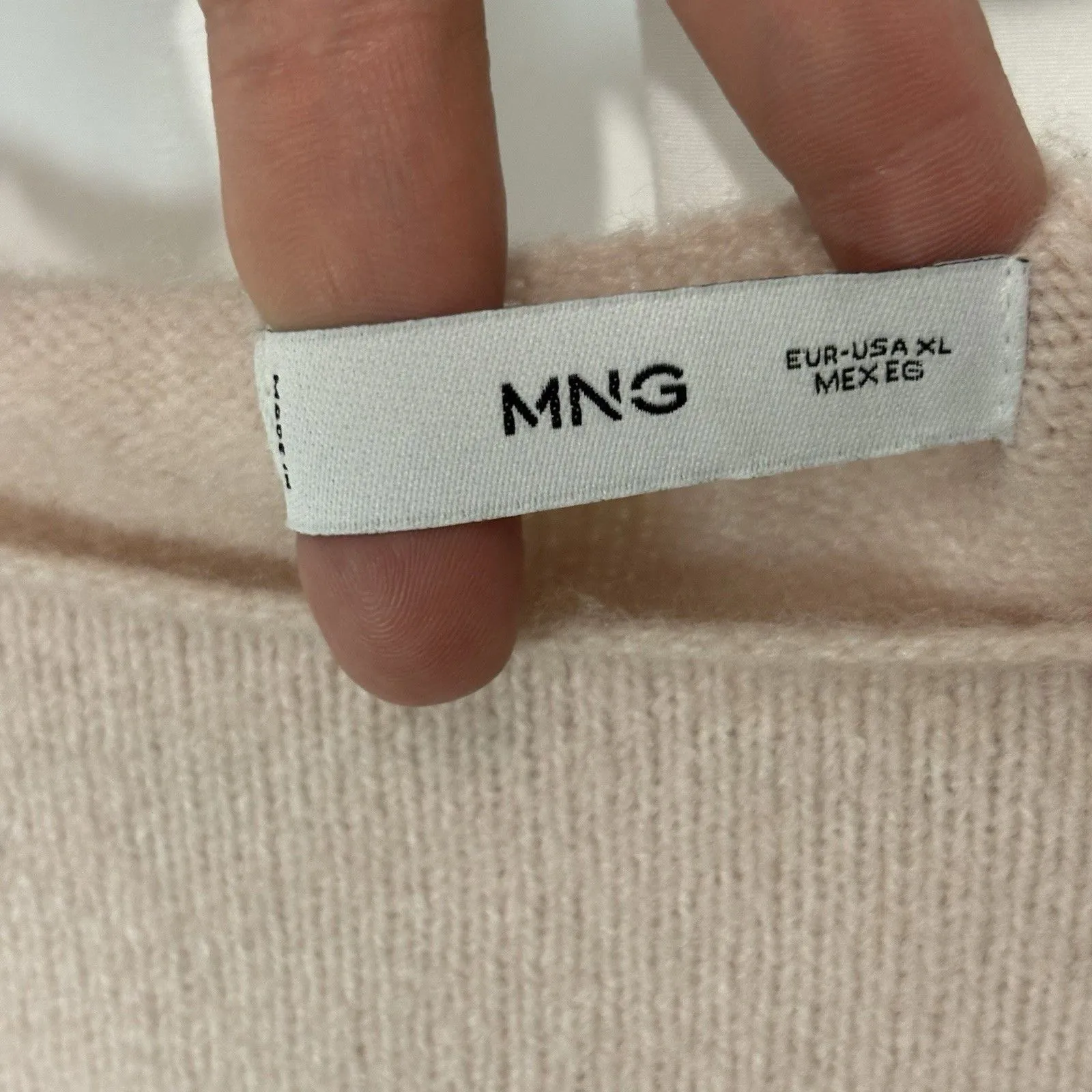 Mango Slouchy Cozy Boat-Neck Sweater Warm Wool Blend Women XL Cozy Ballet Pink - Image 4