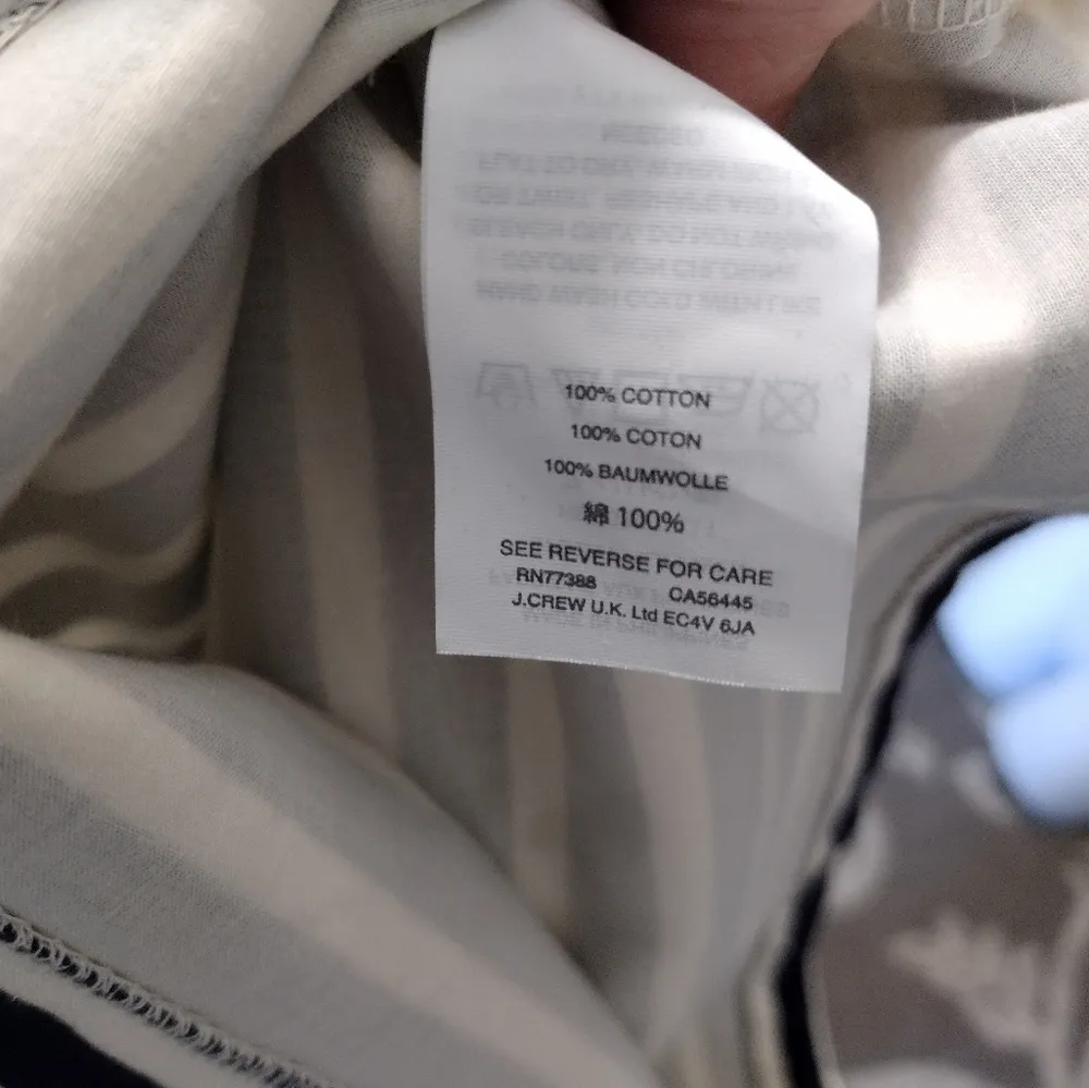 J CREW nautical asymmetrical one shoulder top striped ruffled navy white - Image 5