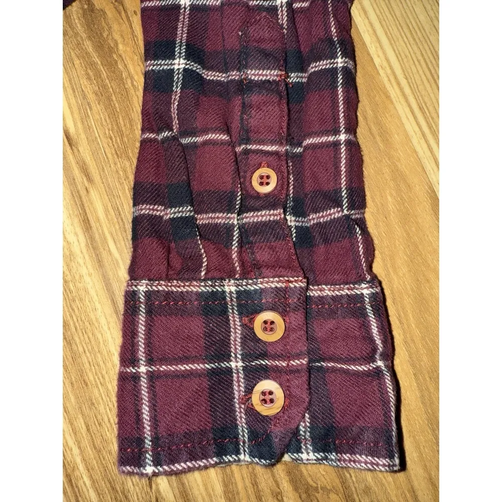 Burton‎ Womens Plaid Flannel Shirt Size Small S Woven Button Outdoor Travel EUC - Image 5