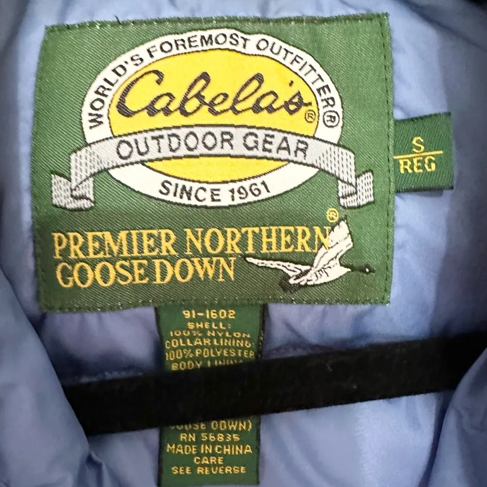 Cabela's Women's small Vest Goose 650 Down Puffer Blue Quilted Nylon Vintage - Image 2