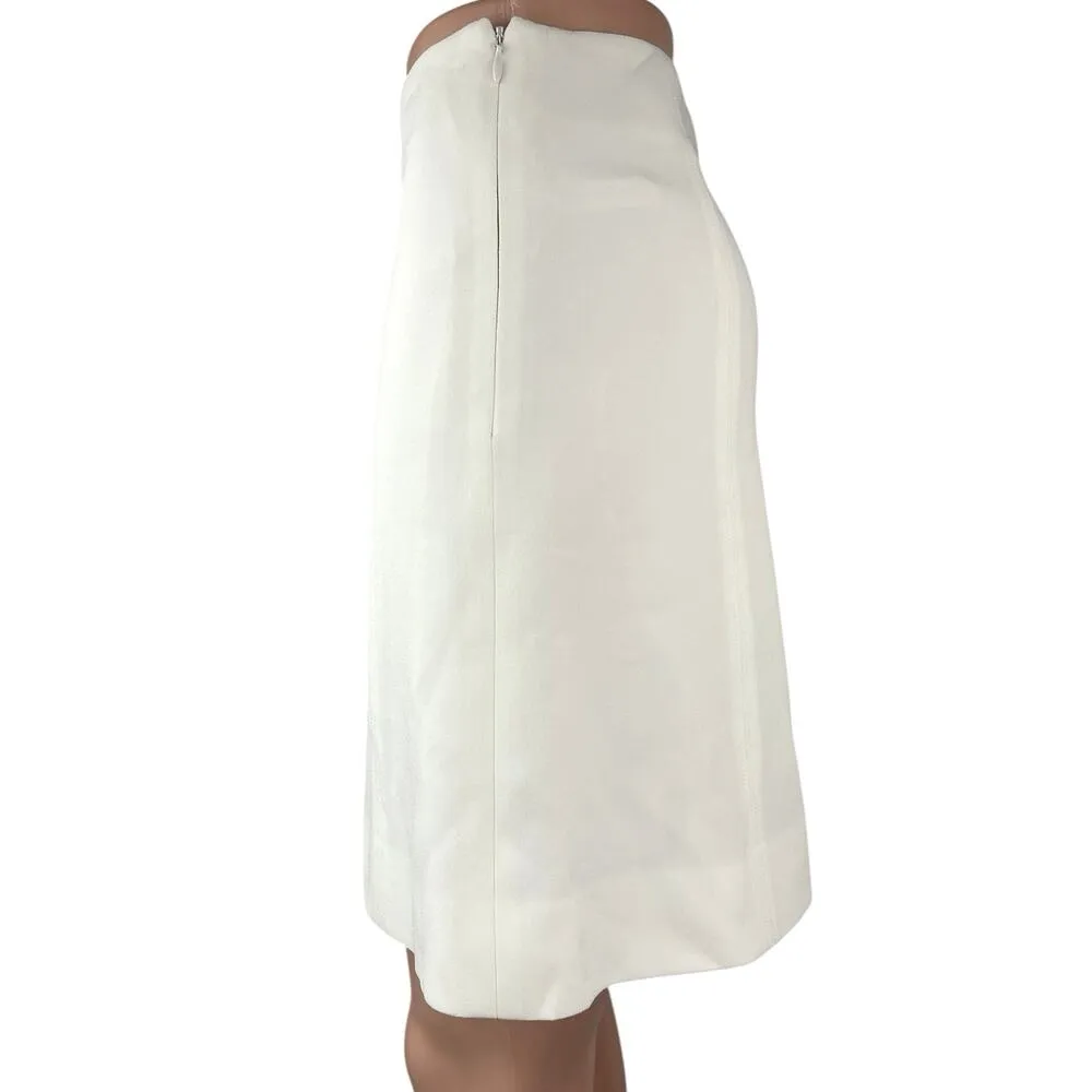 Aritzia Babaton Women's White Zip Up Straight A-Line Knee Length Skirt Size 2 - Image 2