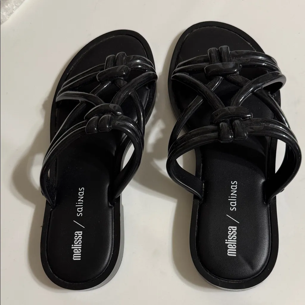 Melissa Salinas Black Knot Women's Slip On Slides Sandals Made in Brazil Size 8 - Image 7