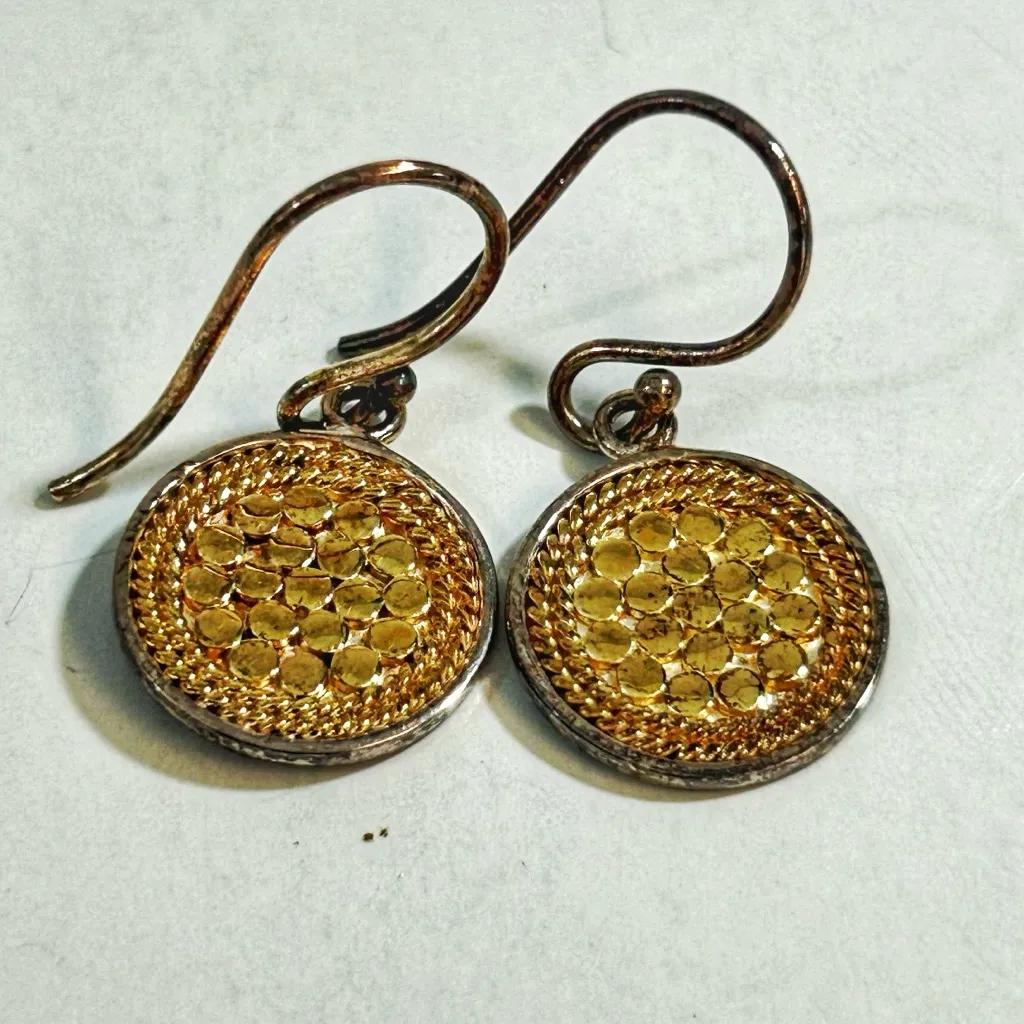 Anna Beck Classic Circle Two-Tone Drop Earrings - Image 2